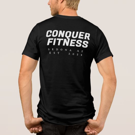 Conquer Fitness T-shirt wit lettertype (Achterkant)