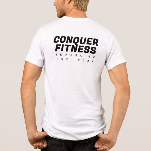 Conquer Fitness T-shirt zwart lettertype (Achterkant)