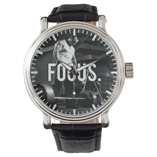 CONQUER - "Lichaamsopbouw" Workout MotivationalFOC Horloge (Voorkant)
