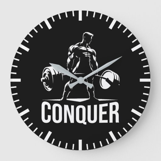 CONQUER - Motivatie fitnessruimte, fitness-anime v Grote Klok (Voorkant)