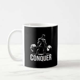CONQUER - Motivatie fitnessruimte, fitness-anime v Koffiemok