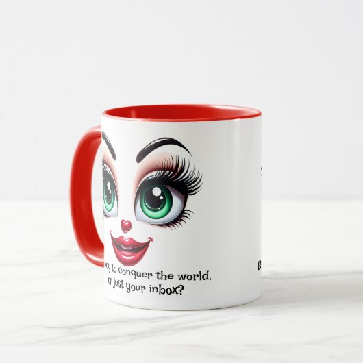 Conquer World Add Name Message Fabulous Eyes Face Mok (Voorkant links)