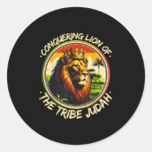 Conquering Lion Of The Tribe Judah Hebrew Israelit Ronde Sticker (Voorkant)