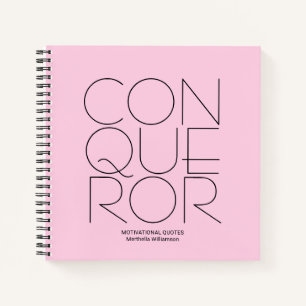 CONQUEROR roze, Motivatie op maat gemaakt Notitieboek
