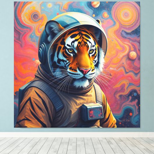 CONQUEST OF THE TIGER MOON-6 CANVAS AFDRUK (Insitu (Houten vloer))
