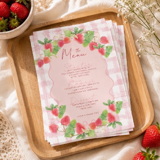 Conquette bes Aardbei Bloemig Schattig Menu