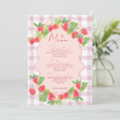 Conquette bes Aardbei Bloemig Schattig Menu (Staand voorkant)