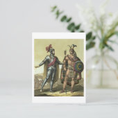 Conquistador met een Native American Chief (kleur Briefkaart (Staand voorkant)