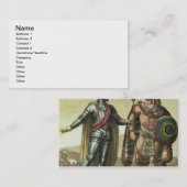 Conquistador met een Native American Chief (kleur) Visitekaartje (Voorkant / Achterkant)