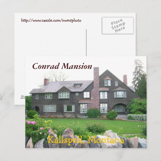 Conrad Mansion, Kalispell Montana Briefkaart (Voorkant / Achterkant)