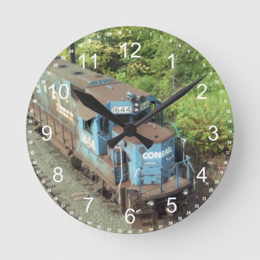 Conrail Diesel Locomotive #1644 GP-15-1 Wall Clock Ronde Klok (Voorkant)