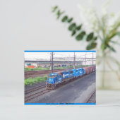 Conrail — GP38 — PRR #2943 in Blue Paint Briefkaart (Staand voorkant)