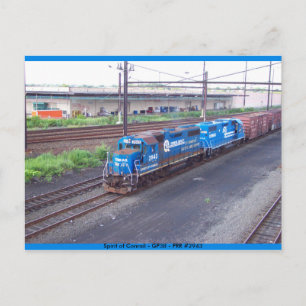 Conrail — GP38 — PRR #2943 in Blue Paint Briefkaart