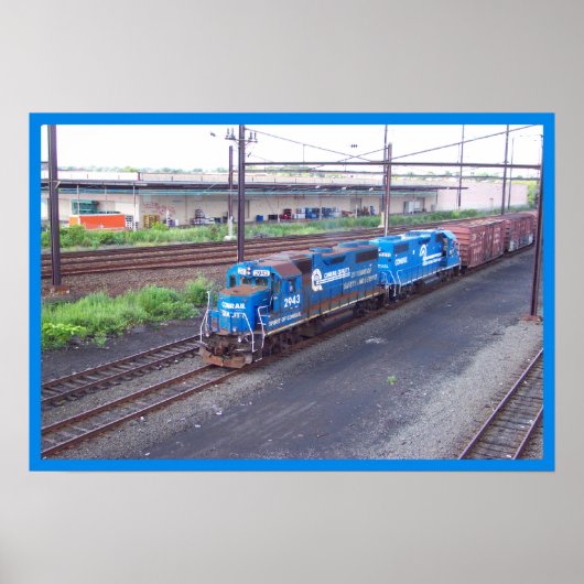 Conrail — GP38 — PRR #2943 in Blue Paint Poster (Voorkant)