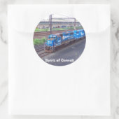 Conrail — GP38 — PRR #2943 in Blue Paint Ronde Sticker (Tas)
