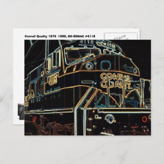 Conrail Quailty 1976 - 1999, SD-80MAC #4118 Briefkaart (Voorkant / Achterkant)