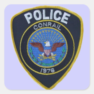 Conrail Railroad Politie Patch Square Sticker