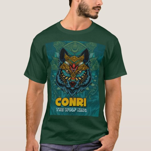 "Conri - The Wolf King" Sticker Geweldige T-shirt (Voorkant)