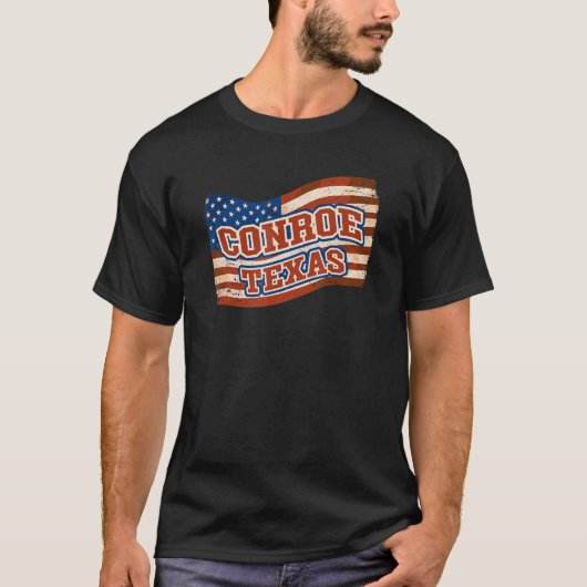 Conroe City National Texas Day  Amerikaanse FL T-shirt (Voorkant)