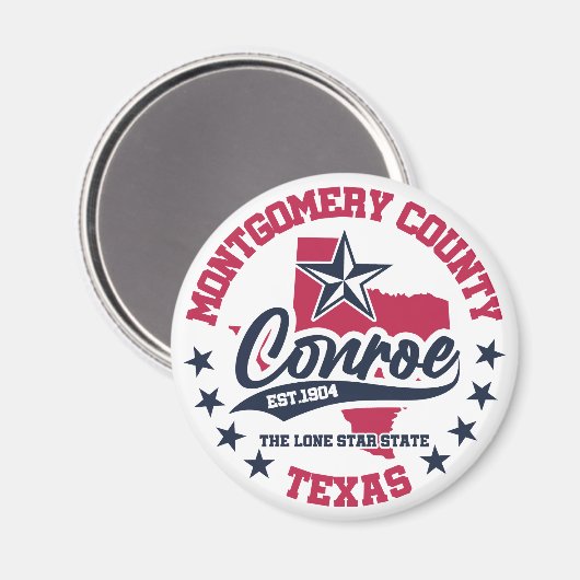 Conroe, Texas Magneet (Voorkant / Achterkant)