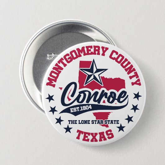 Conroe, Texas Ronde Button 7,6 Cm (Voorkant /achterkant)