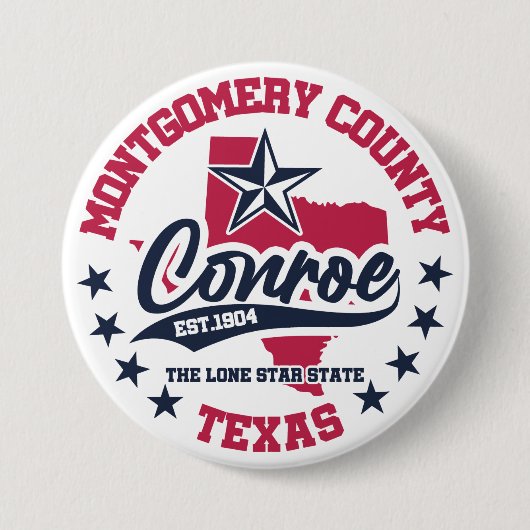 Conroe, Texas Ronde Button 7,6 Cm (Voorkant)