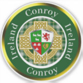 Conroy Ierse Schild & Keltisch Kruis Gepersonalise Sticker (Voorkant)