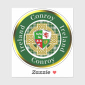 Conroy Ierse Schild & Keltisch Kruis Gepersonalise Sticker (Vel)
