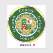 Conroy Irish Shield & Celtic Cross gepersonaliseer Sticker (Vel)