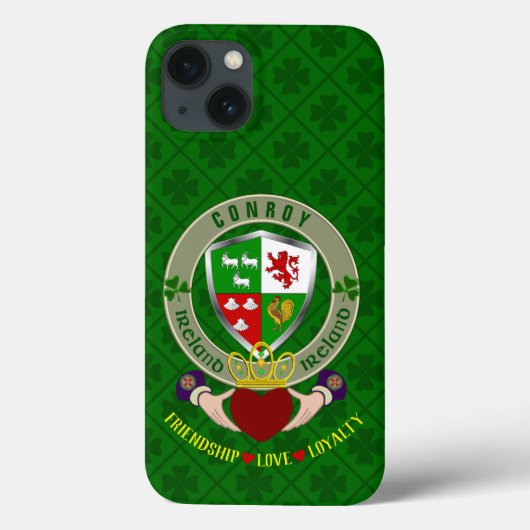 Conroy Irish Shield & Claddagh Personalized Case-Mate iPhone Case (Achterkant)