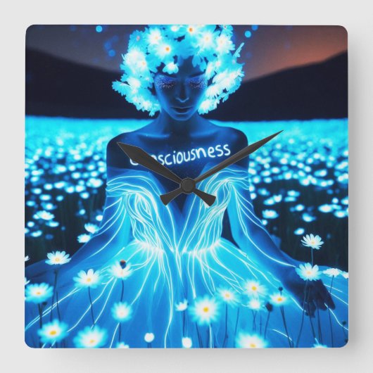 Consciousness / Conciencia Vierkante Klok (Voorkant)