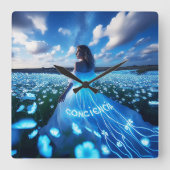 Consciousness / Conciencia Vierkante Klok (Voorkant)