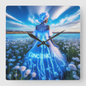 Consciousness / Conciencia Vierkante Klok (Voorkant)