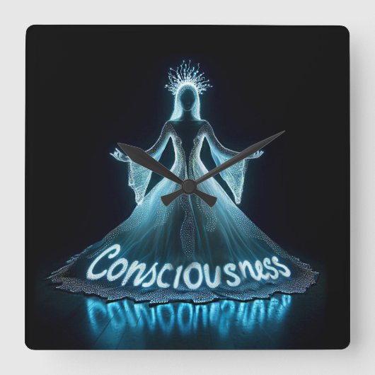 Consciousness / Conciencia Vierkante Klok (Voorkant)