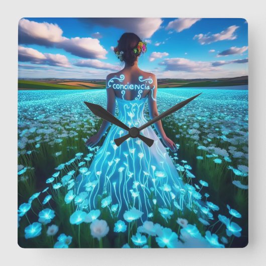 Consciousness / Conciencia  Vierkante Klok (Voorkant)