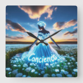 Consciousness / Conciencia Vierkante Klok (Voorkant)