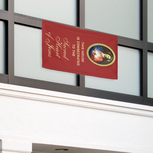 Consecratie Heilig Hart van Jezus Religieus Spandoek (Buitenkant Gebouw)