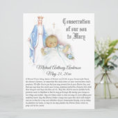 Consecratie van onze Baby Son Blessed Virgin Mary Feestdagenkaart (Staand voorkant)