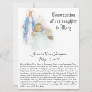 Consecratie van onze Baby Son Blessed Virgin Mary Feestdagenkaart