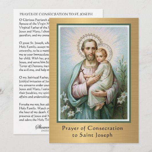 Consectieakte tegen St. Joseph Katholieke Prayer (Voorkant / Achterkant)