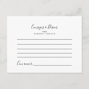 Consejos y Deseos Wedding Advice Card Briefkaart