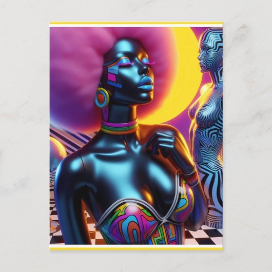 Consensuele Sentry Ken Gage Fantasy Vaporwave Briefkaart (Voorkant)