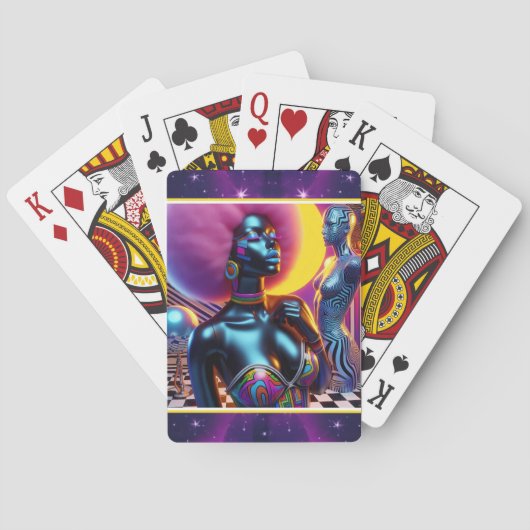 Consensuele Sentry Ken Gage Fantasy Vaporwave Pokerkaarten (Achterkant)