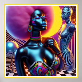 Consensuele Sentry Ken Gage Fantasy Vaporwave Poster