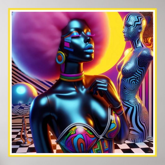 Consensuele Sentry Ken Gage Fantasy Vaporwave Poster (Voorkant)