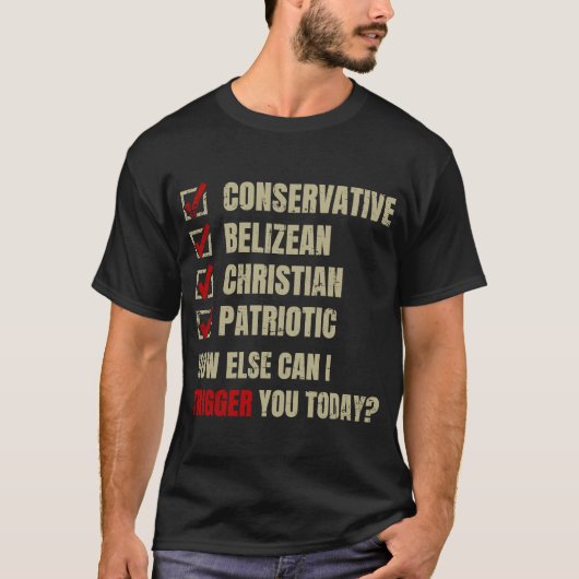 Conservatief Belizean Christelijk Patriottisch T-shirt (Voorkant)