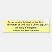 Conservatief Christelijk Bumpersticker (Voorkant)