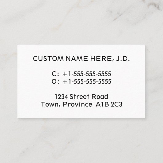 Conservatief, Dapper & Basic Visitekaartje (Achterkant)