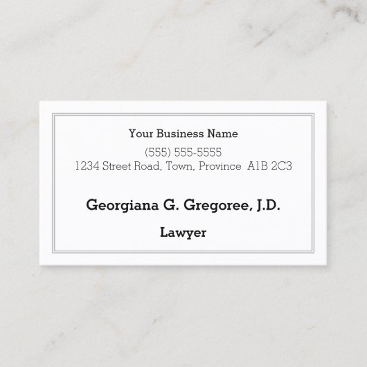 Conservatief, eenvoudig en eenvoudig Visitekaartje (Voorkant)