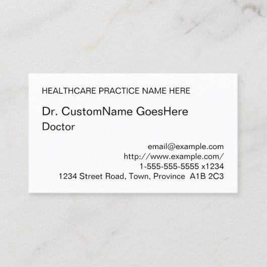 Conservatief, eenvoudig en neutraal Visitekaartje (Voorkant)